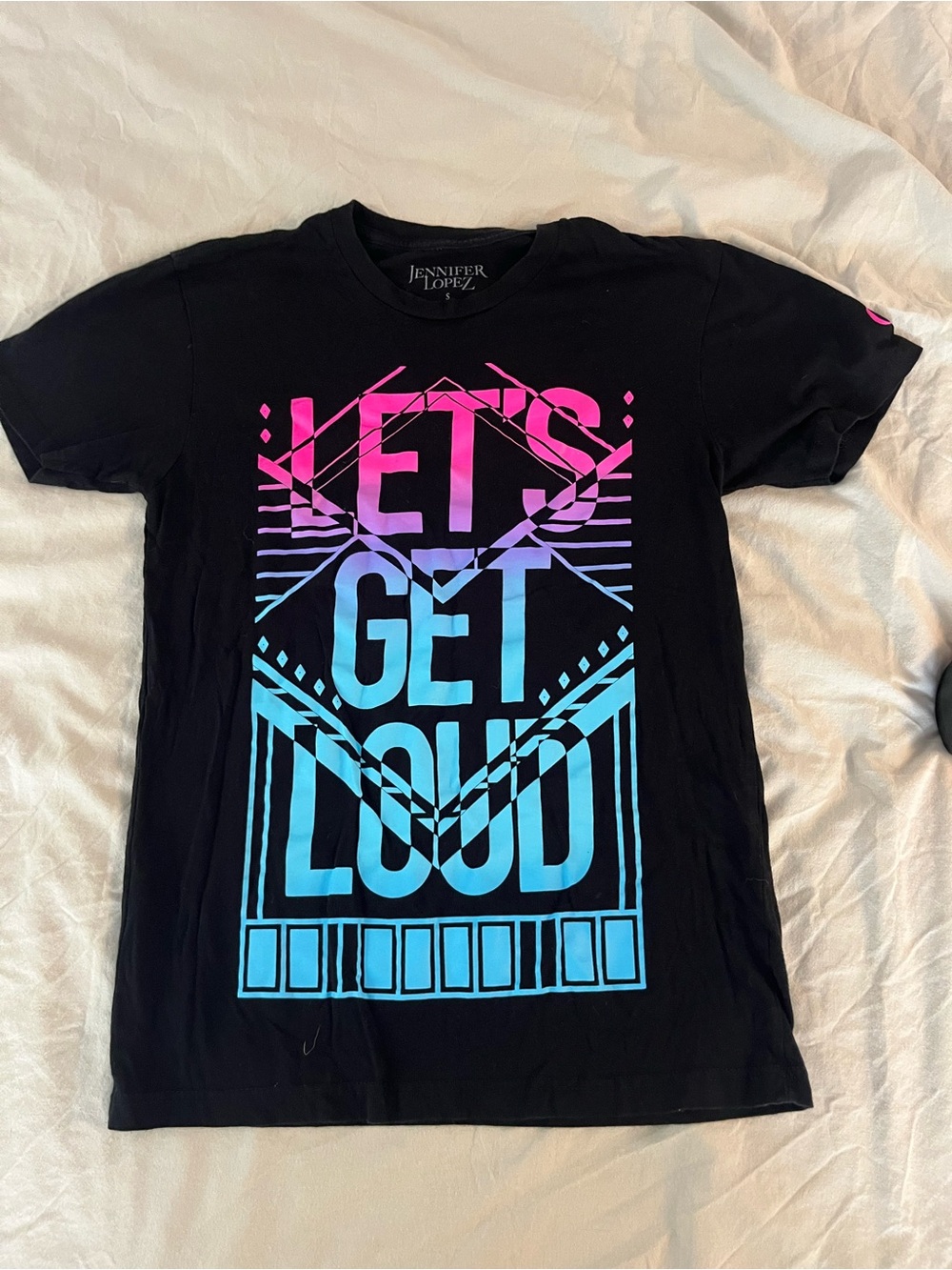 Jennifer Lopez Black Tee LET'S GET LOUD jlo Vegas concert